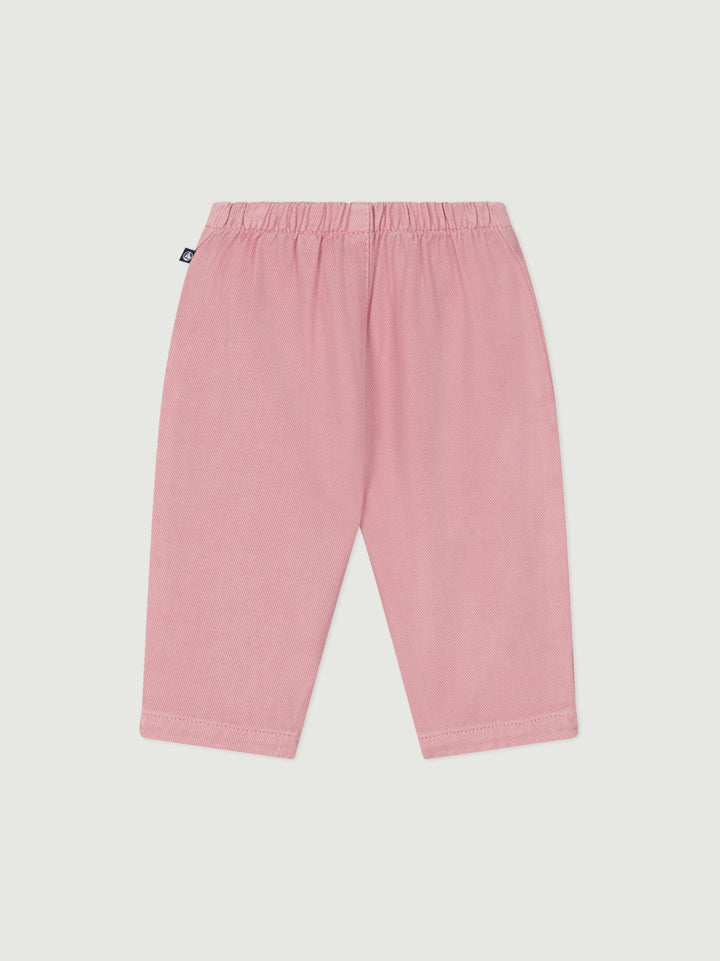 Pantaloni in morbido cotone tinta unita neonato