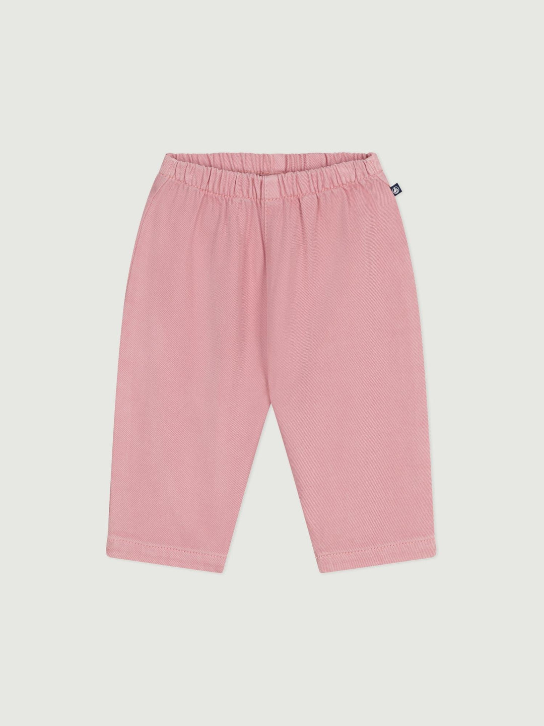 Pantaloni in morbido cotone tinta unita neonato