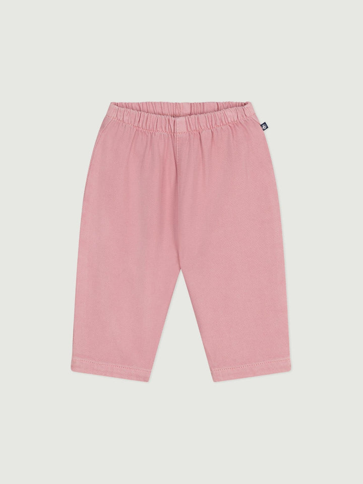 Pantaloni in morbido cotone tinta unita neonato