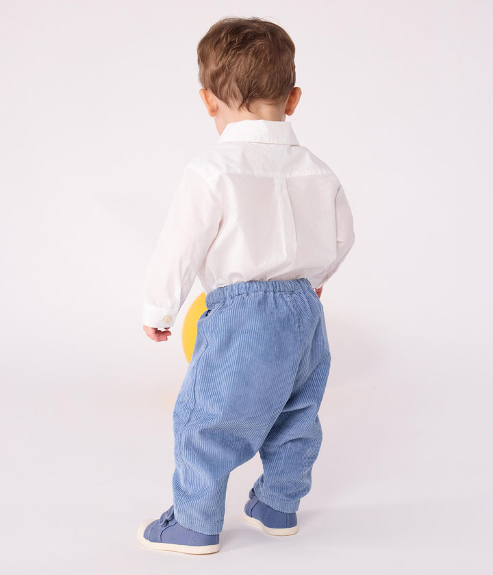 Pantaloni in velluto tinta unita neonato