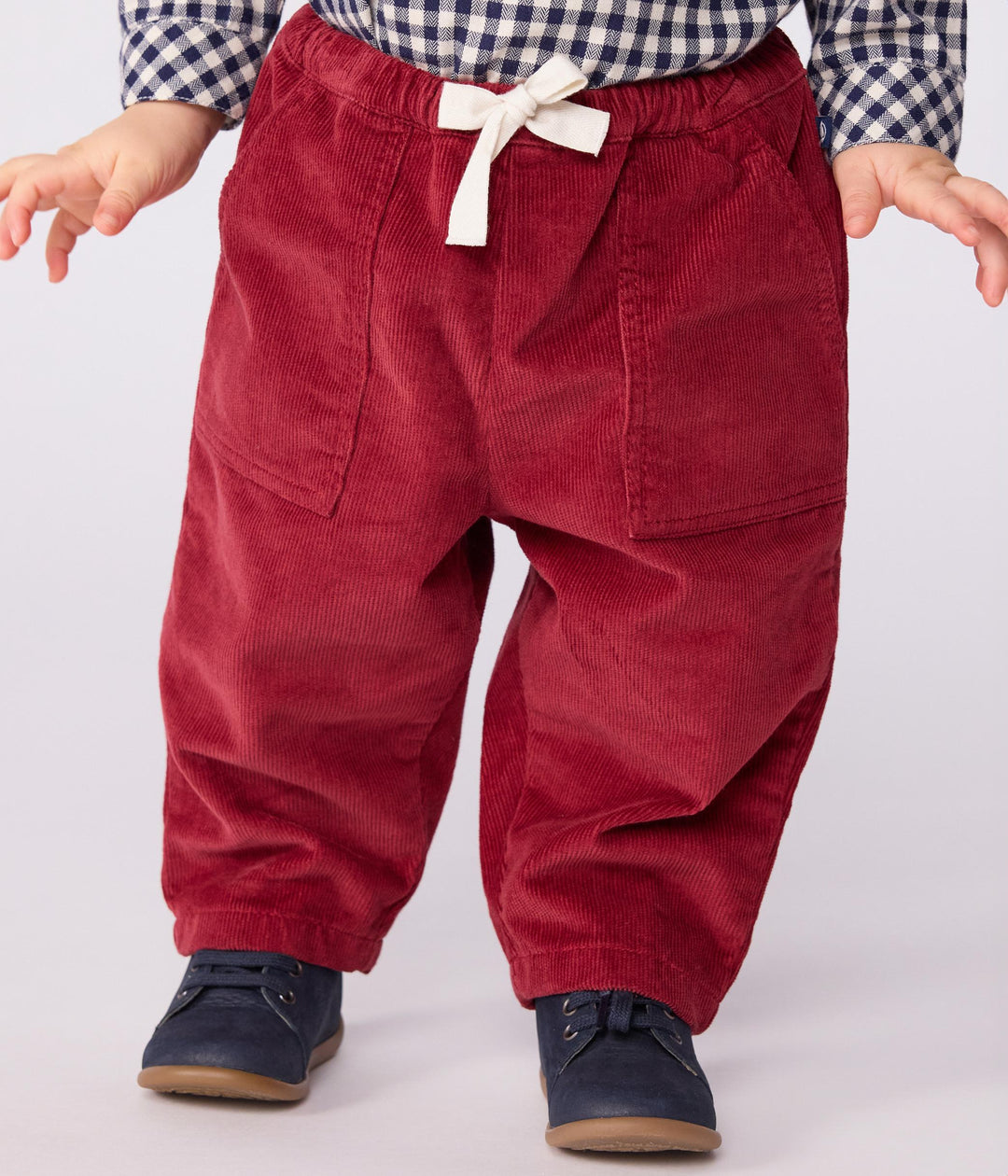 Pantaloni in velluto tinta unita neonato