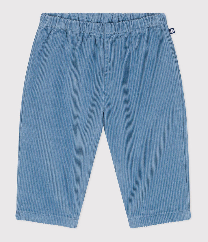 Pantaloni in velluto tinta unita neonato