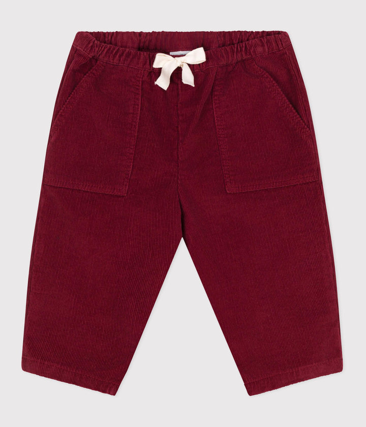 Pantaloni in velluto tinta unita neonato