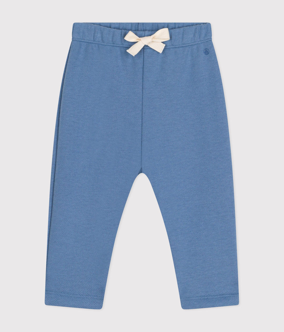 Pantaloni tinta unita bluette in tessuto felpato