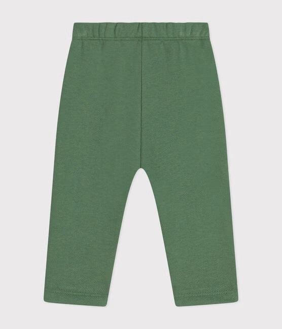 Pantaloni verde in tessuto felpato