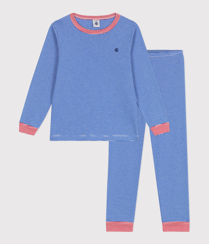 Pigiama a maniche lunghe in cotone a righe bambino
