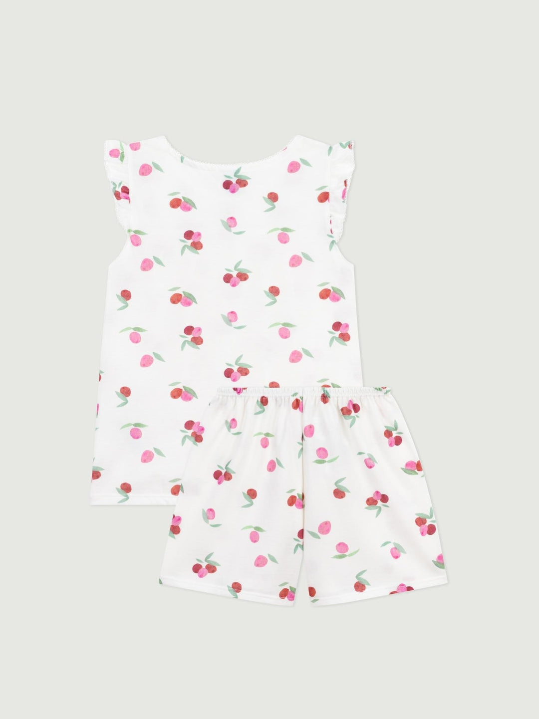 Pigiama corto in cotone con stampa di frutti bambino