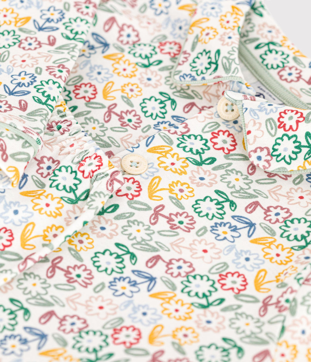 Pigiama in cotone con stampa a fiori
