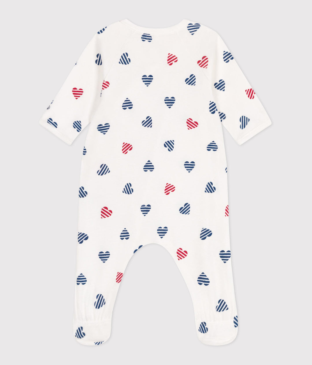 Pigiama in cotone con stanpa a cuore a righe neonato
