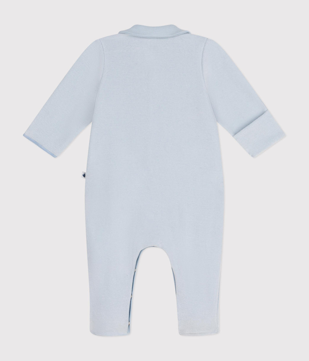 Pigiama neonato in velluto celeste