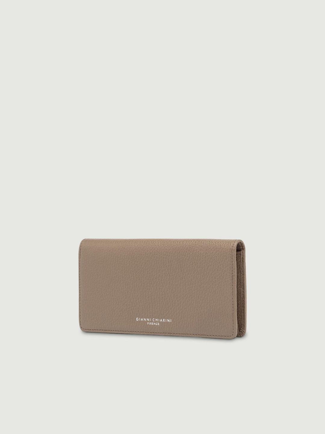 Portafoglio in pelle martellata color beige