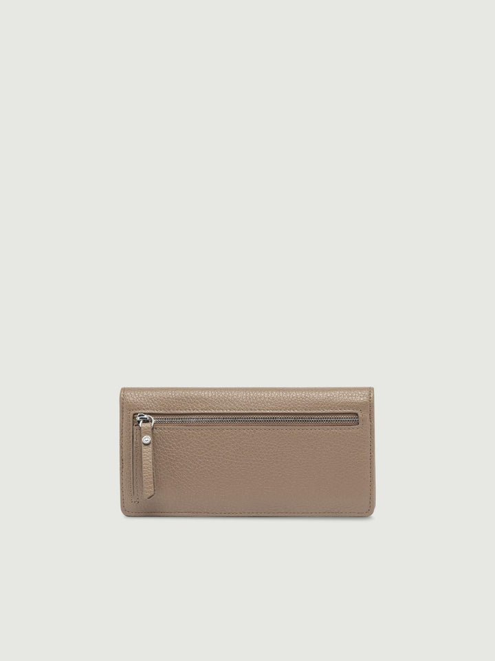 Portafoglio in pelle martellata color beige