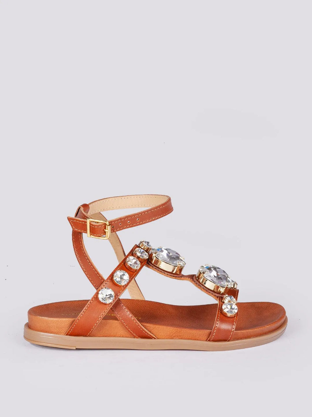 SANDALO BASSO CON MAXI APPLICAZIONI STRASS