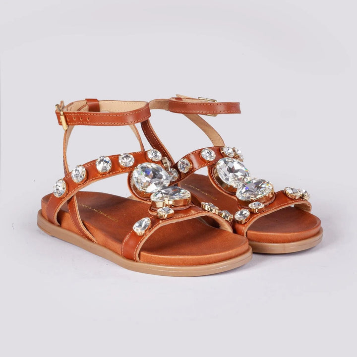 SANDALO BASSO CON MAXI APPLICAZIONI STRASS