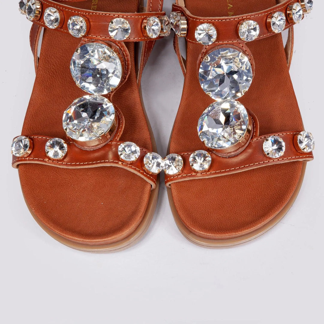SANDALO BASSO CON MAXI APPLICAZIONI STRASS