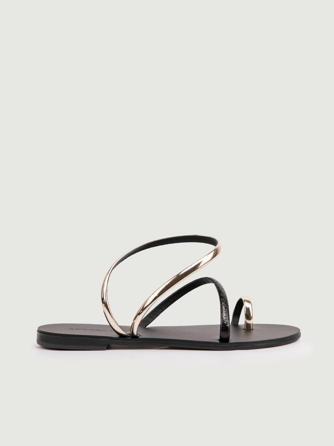 SANDALO BASSO INFRADITO NERO E ORO