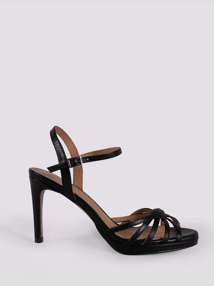 SANDALO CON TACCO E LISTINI