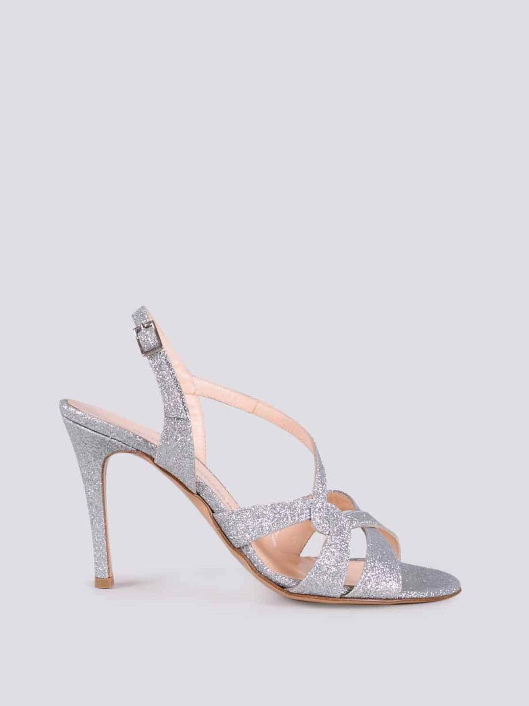 SANDALO CON TACCO GLITTER