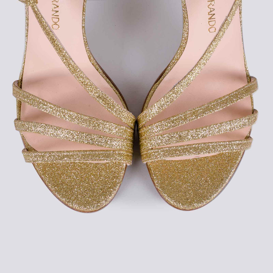 SANDALO CON TACCO GLITTER