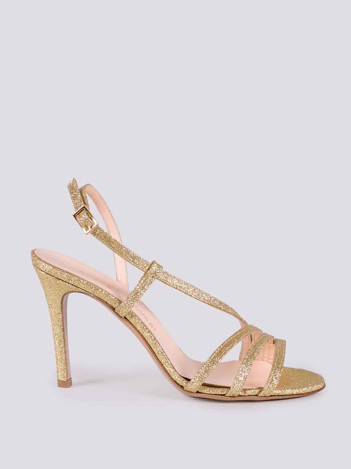 SANDALO CON TACCO GLITTER