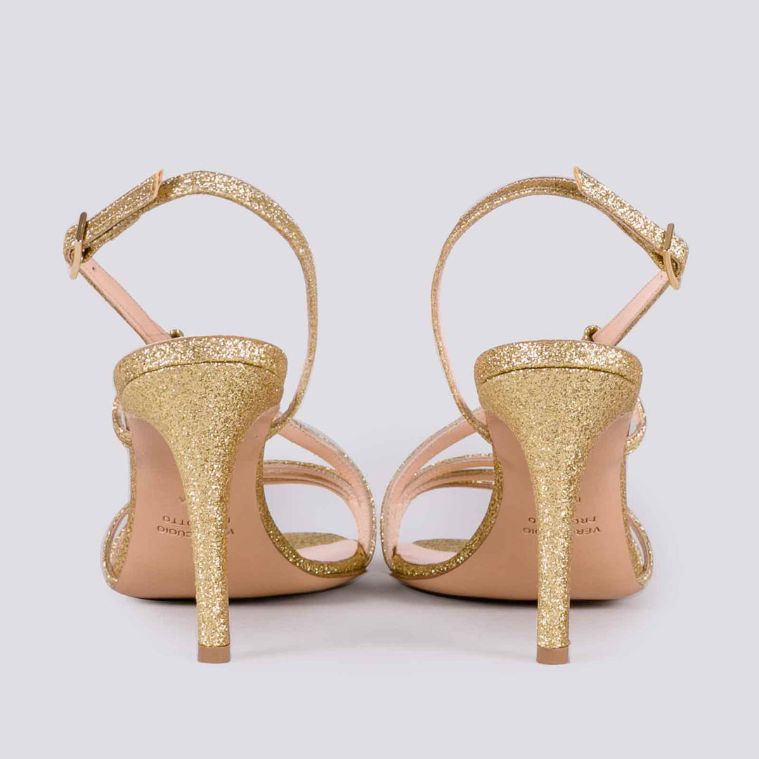 SANDALO CON TACCO GLITTER