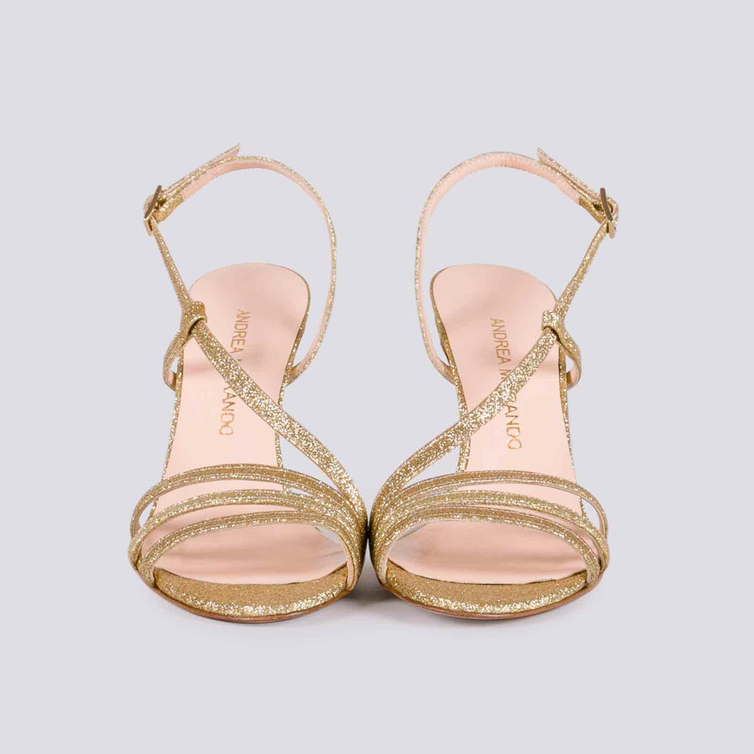 SANDALO CON TACCO GLITTER