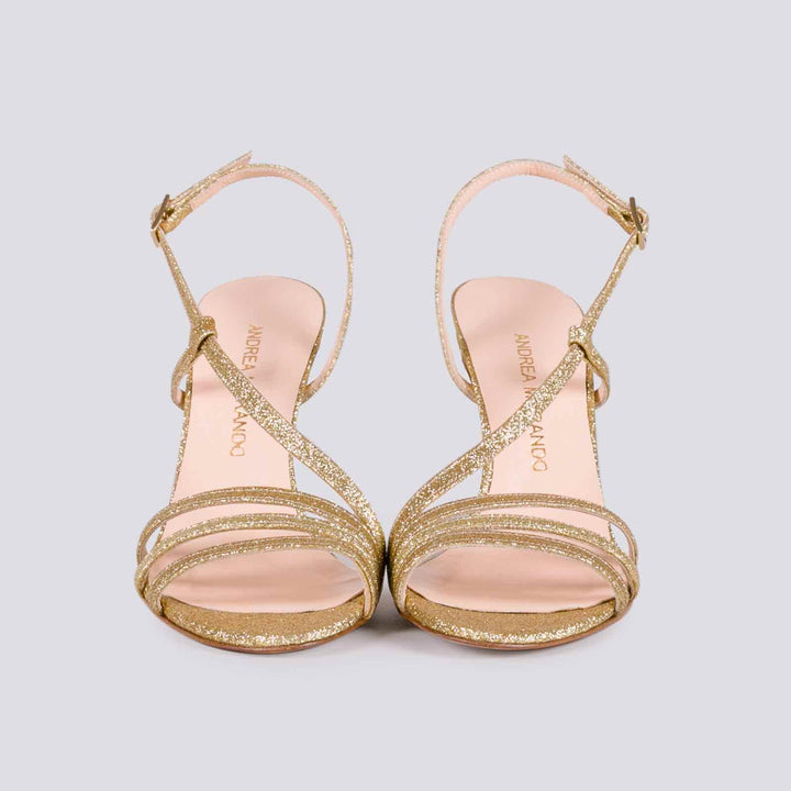 SANDALO CON TACCO GLITTER