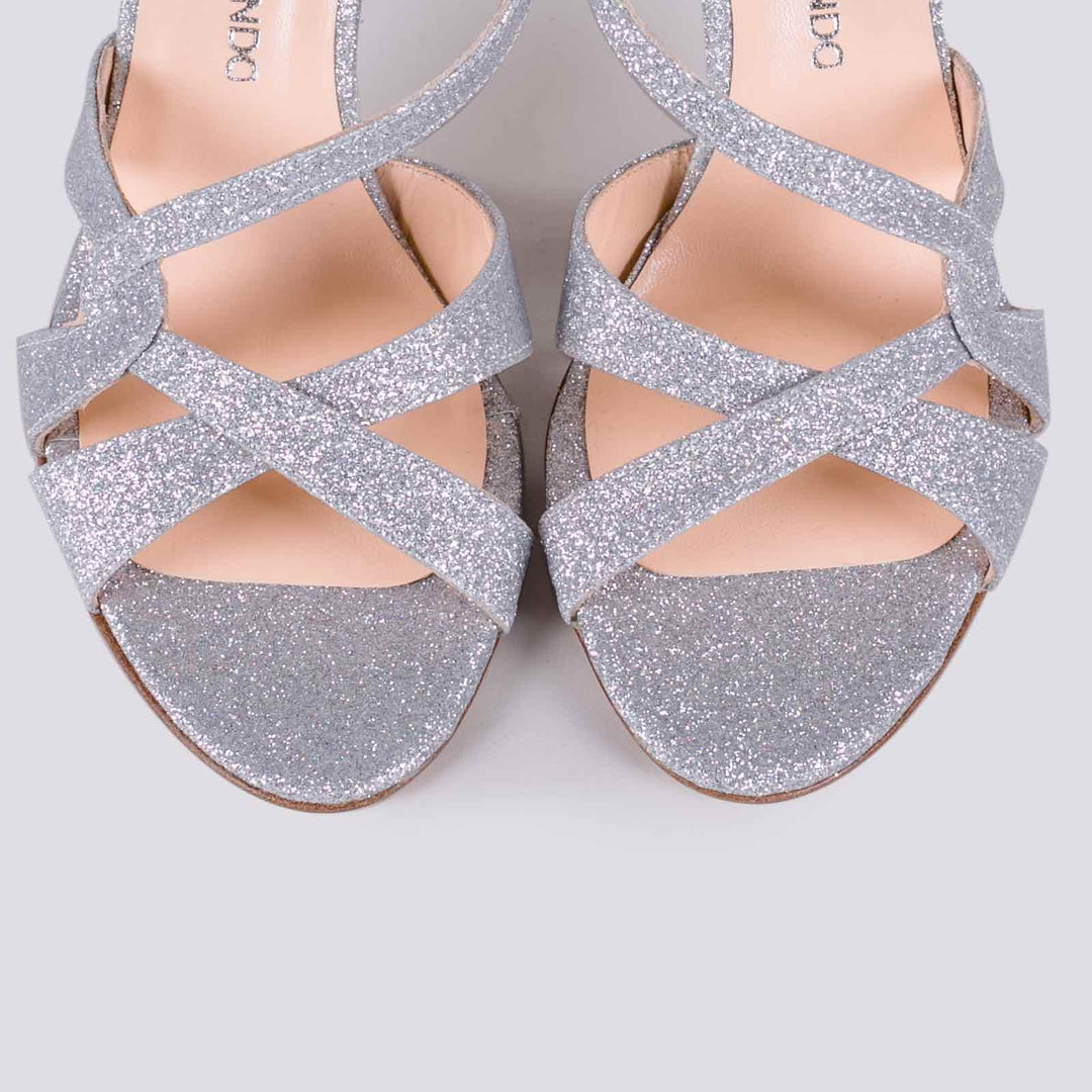 SANDALO CON TACCO GLITTER