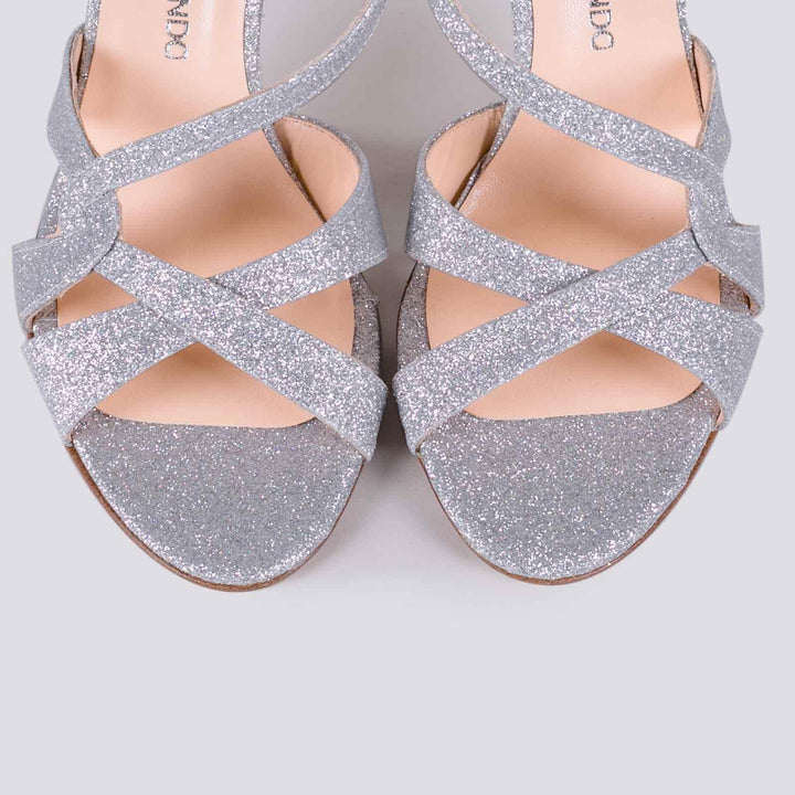 SANDALO CON TACCO GLITTER