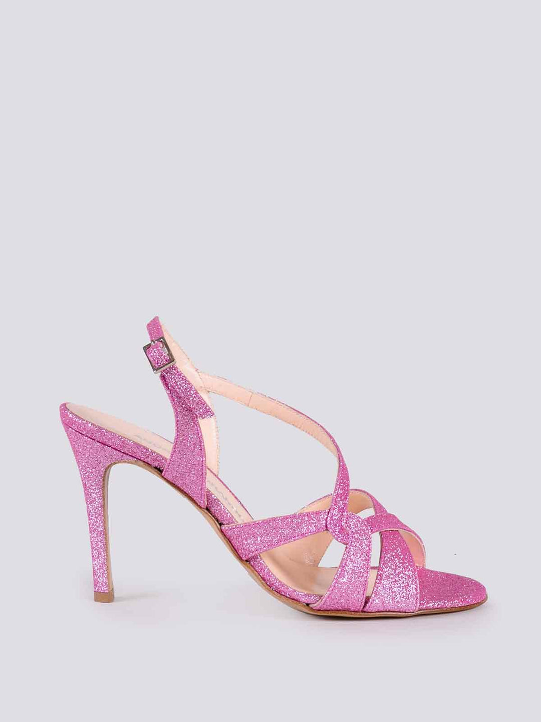 SANDALO CON TACCO GLITTER