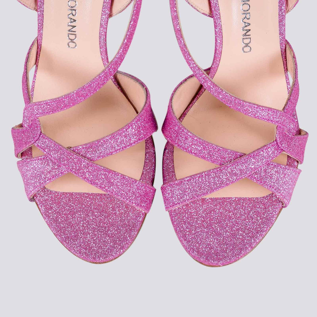 SANDALO CON TACCO GLITTER