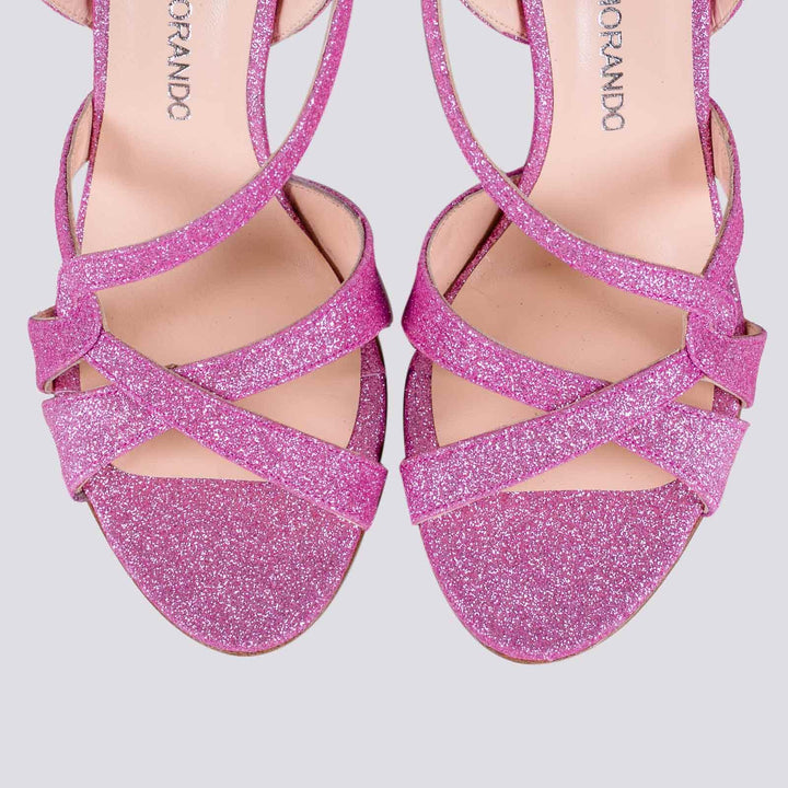 SANDALO CON TACCO GLITTER