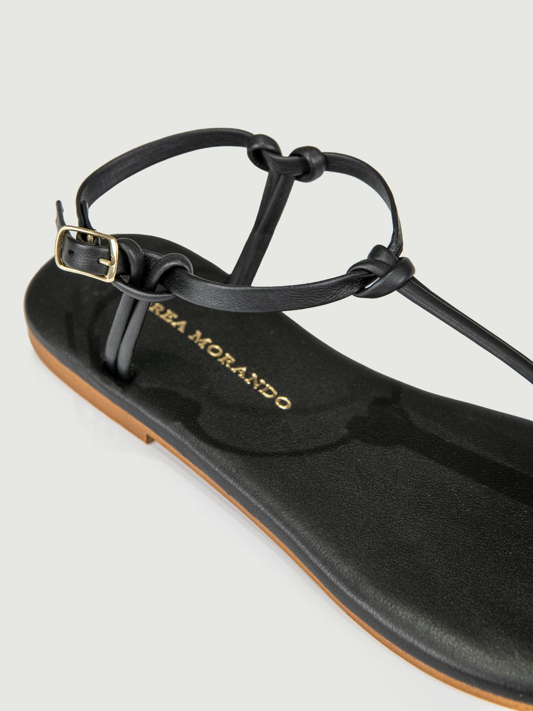 SANDALO INFRADITO CON NODINI IN PELLE NERO