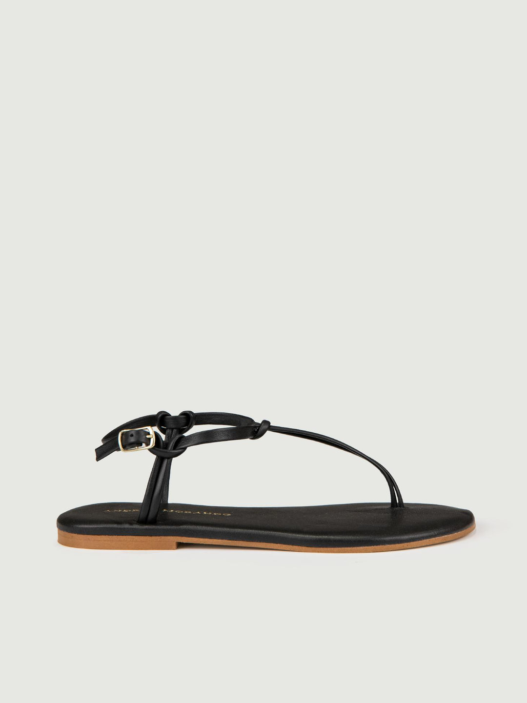 SANDALO INFRADITO CON NODINI IN PELLE NERO