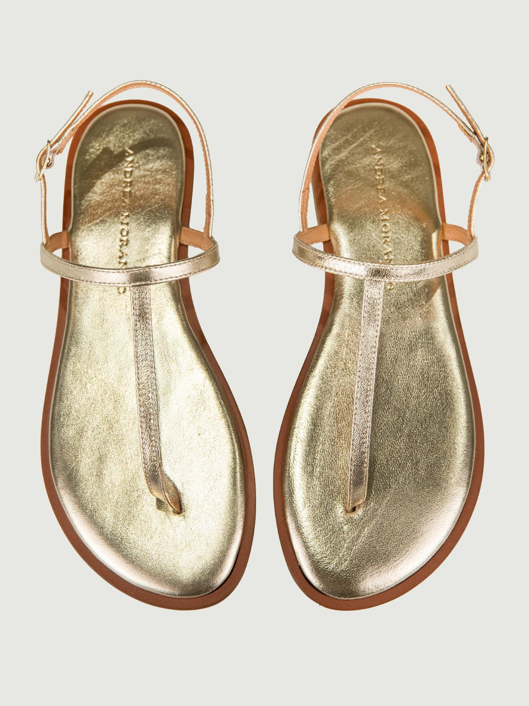 SANDALO INFRADITO IN PELLE ORO