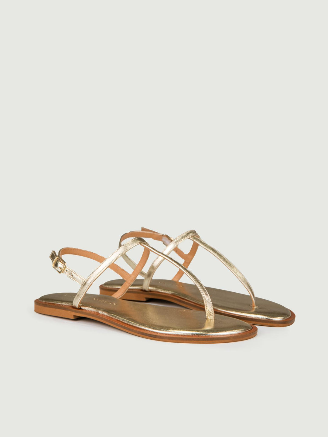 SANDALO INFRADITO IN PELLE ORO