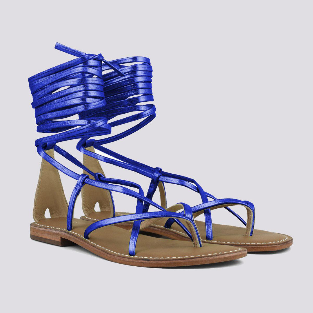 SANDALO IN PELLE CON LACCI SCHIAVA