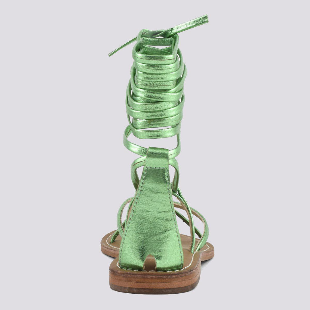 SANDALO IN PELLE CON LACCI SCHIAVA