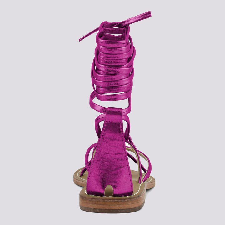 SANDALO IN PELLE CON LACCI SCHIAVA