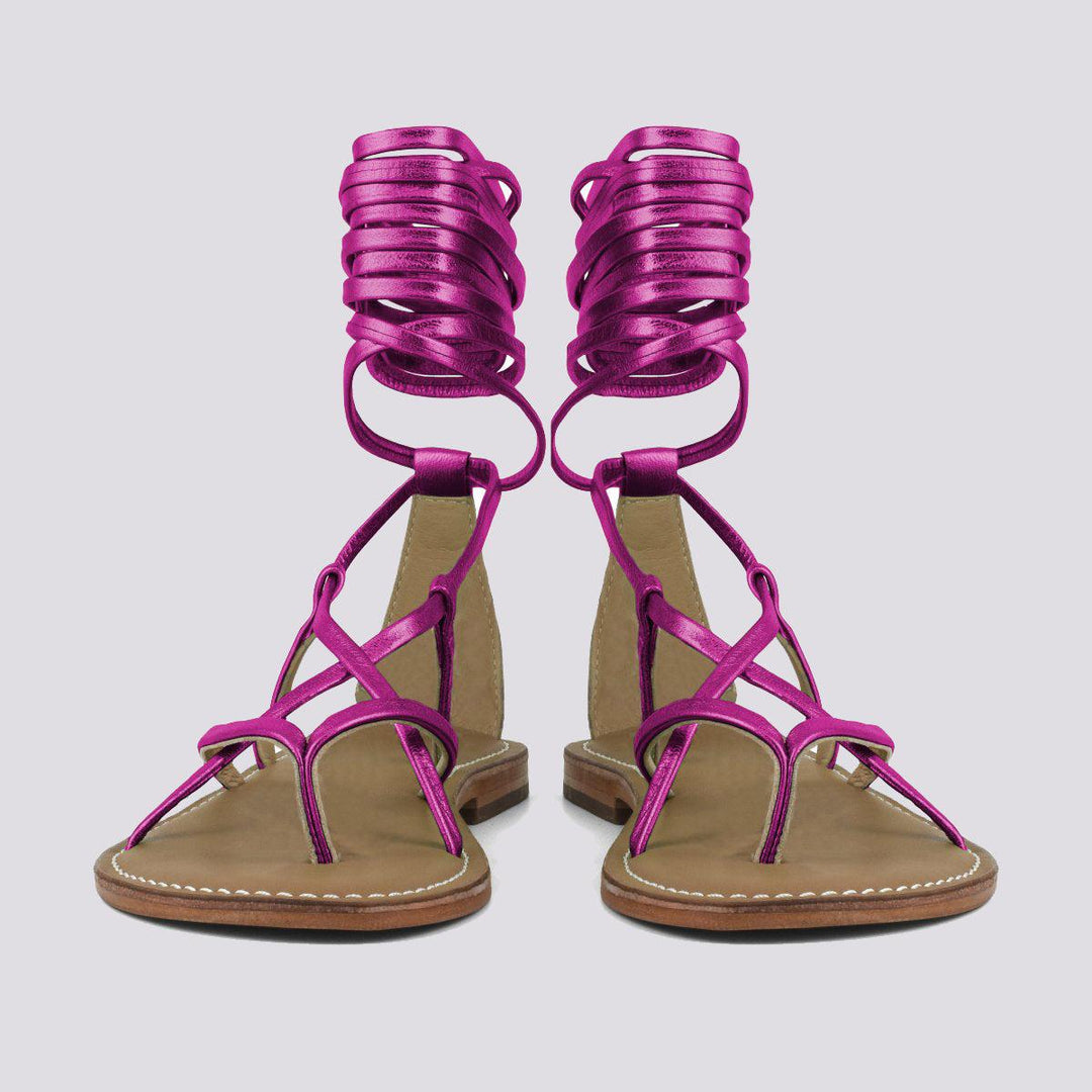 SANDALO IN PELLE CON LACCI SCHIAVA
