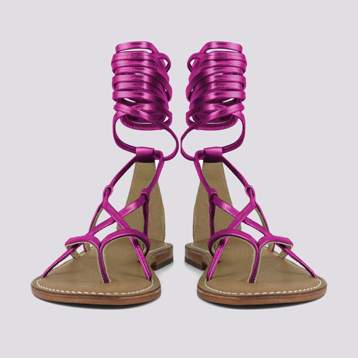 SANDALO IN PELLE CON LACCI SCHIAVA