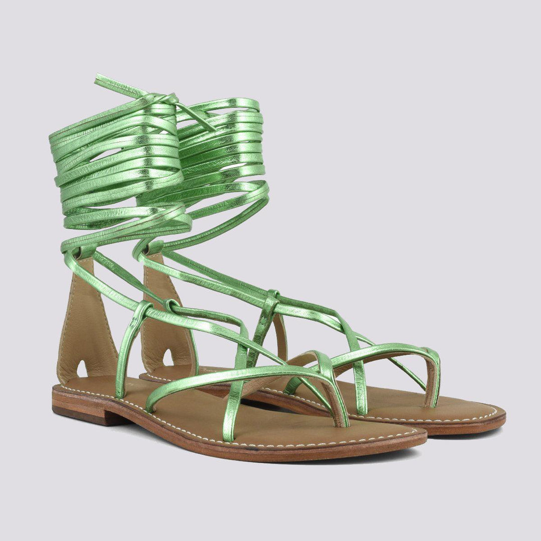 SANDALO IN PELLE CON LACCI SCHIAVA