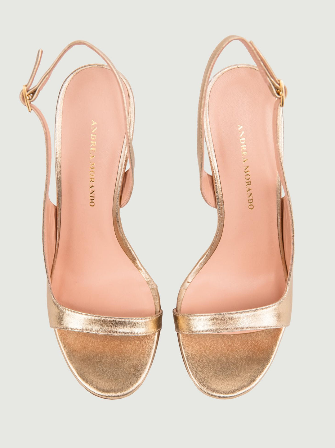 SANDALO IN PELLE LAMINATA ORO