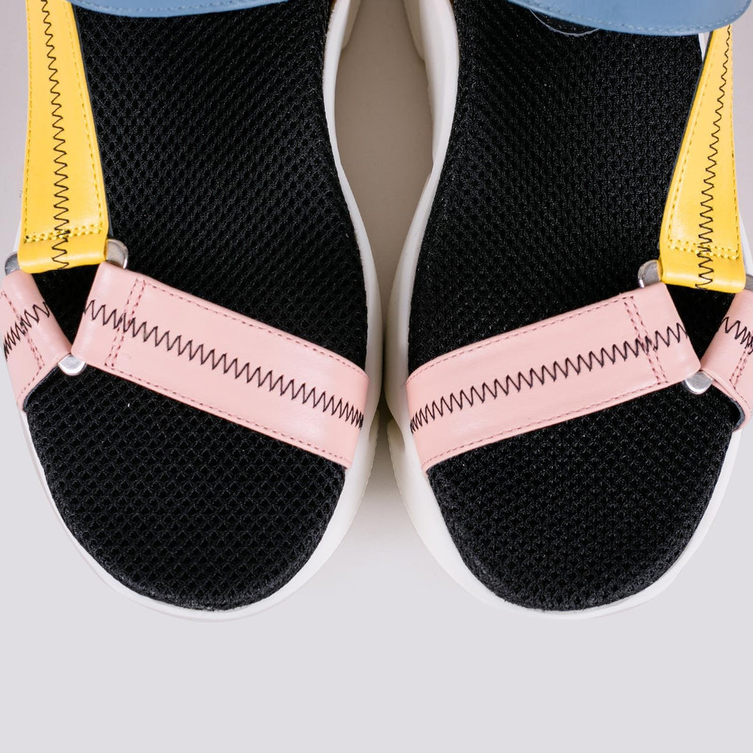 SANDALO IN VITELLO COLORATO CON SUOLA CHUNKY