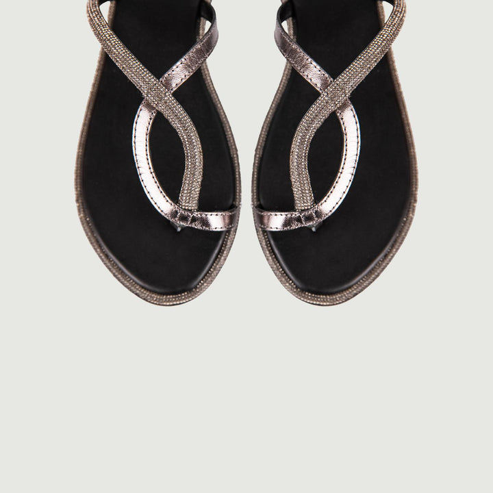 SANDALO WRAP UP NERO CON GLITTER