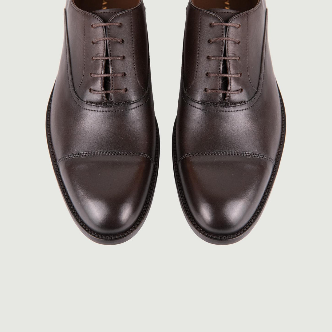 SCARPA ELEGANTE STRINGATA TESTA MORO