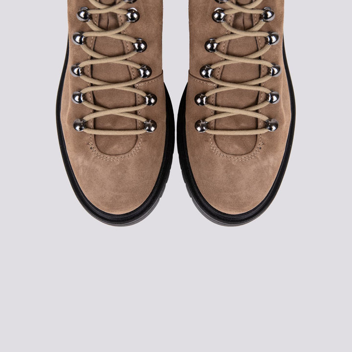 SCARPONCINO ALTO CON ALLACCIO TREKKING IN CAMOSCIO BEIGE