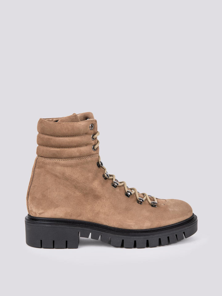 SCARPONCINO ALTO CON ALLACCIO TREKKING IN CAMOSCIO BEIGE