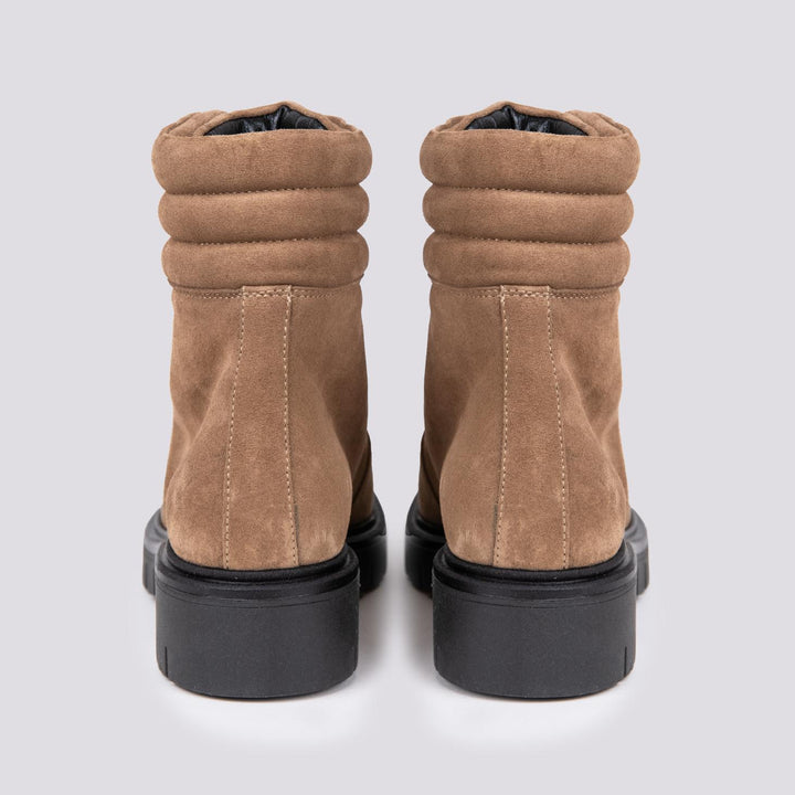 SCARPONCINO ALTO CON ALLACCIO TREKKING IN CAMOSCIO BEIGE