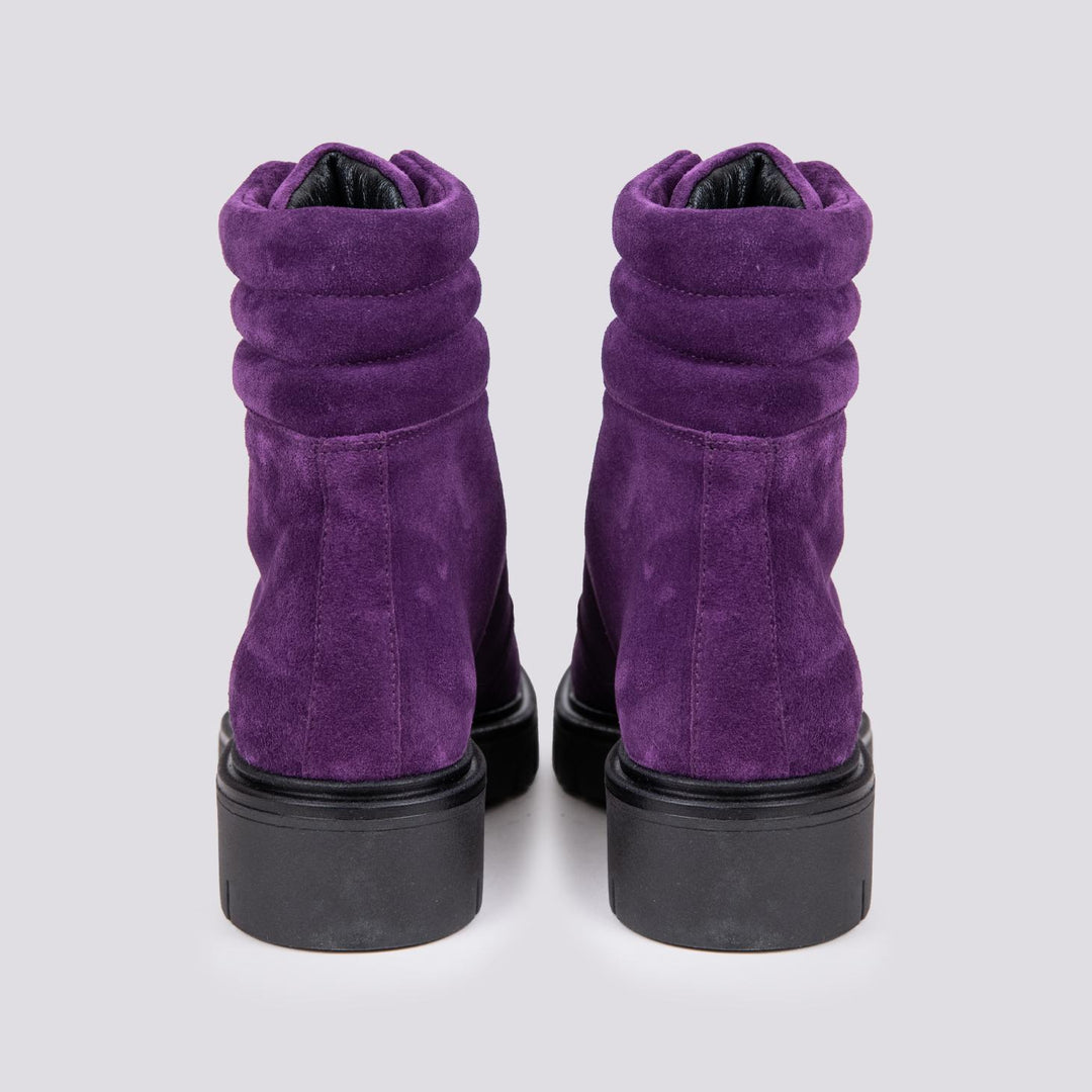 SCARPONCINO ALTO CON ALLACCIO TREKKING IN CAMOSCIO VIOLA